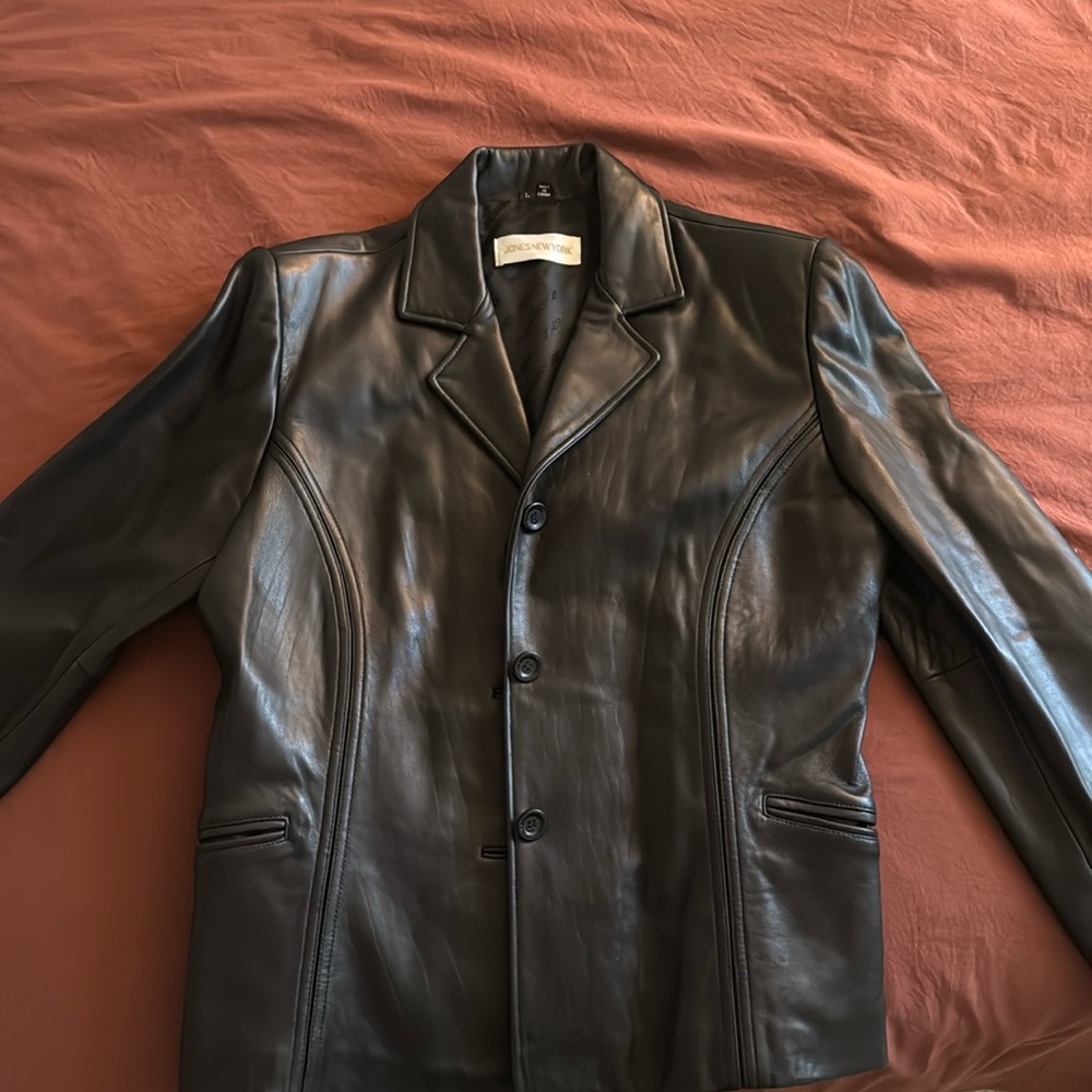 Beautiful 100% Genuine Leather Black Blazer Jacket